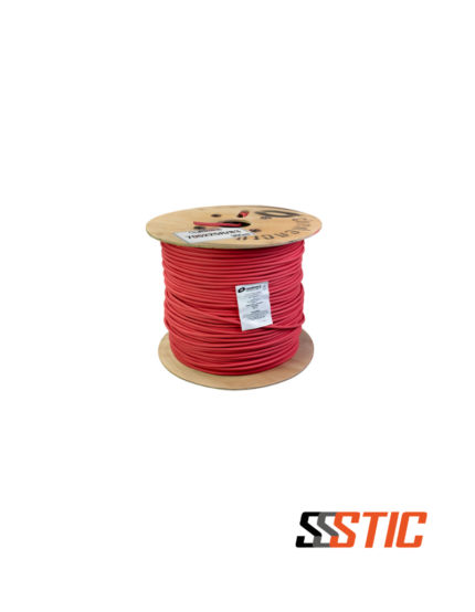 Cable de incendio flexible Condenerg 2x14AWG (2.5mm²) con cubierta LSZH color rojo, diseñado para circuitos de detección y alarma.