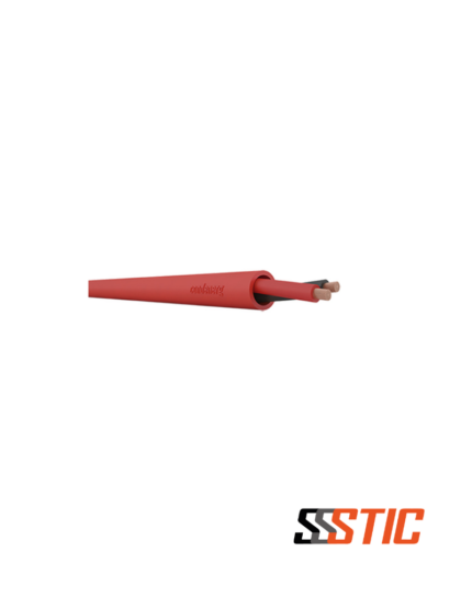 Cable de incendio flexible Condenerg FIRE Z1Z1-K 2x18AWG (1.0mm²) con cubierta libre de halógenos color rojo.