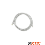 Cable de red Patch Cord Categoría 6 UTP gris de 3 metros Linkbasic con conectores RJ-45 y bota moldeada.