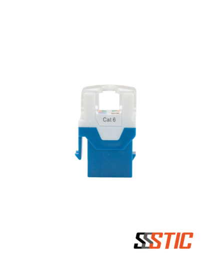 Jack Keystone RJ-45 Categoría 6 UTP de color azul Linkbasic para identificación de redes de datos. (1)