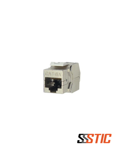 Jack Keystone RJ-45 Categoría 6A FTP blindado toolless de Linkbasic para redes de 10 Gigabit.