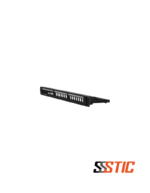 Patch panel modular de 24 puertos blindado Cat6A Linkbasic PN PNA24-KJ, formato 1U para rack de 19 pulgadas.