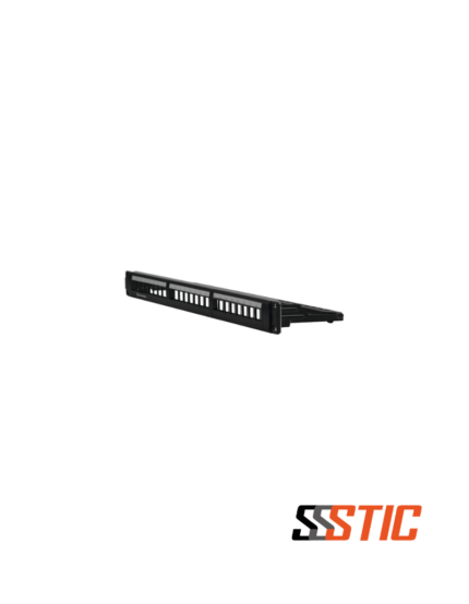 Patch panel modular de 24 puertos blindado Cat6A Linkbasic PN PNA24-KJ, formato 1U para rack de 19 pulgadas.