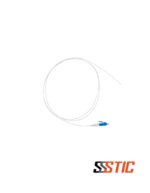 Pigtail de fibra óptica monomodo LC Nexconec AXL1A19TWLS01 de 1 metro, fibra G.657A1, chaqueta LSZH color blanco.
