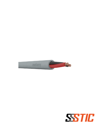 Rollo de cable de alarma Condenerg de 2 conductores x 1mm2 (18 AWG) con chaqueta LSZH color blanco para seguridad electrónica.