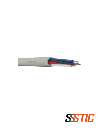 Rollo de cable de alarma flexible Condenerg Datax 4x22AWG (4x0.34mm2) con chaqueta LSZH color gris para sistemas de seguridad.