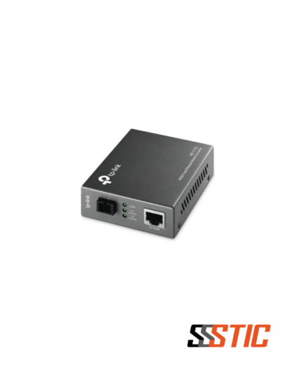 Convertidor de medios WDM Fast Ethernet a fibra monomodo TP-Link MC111CS con un solo conector SC y alcance de 20km.