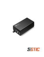 Inyector PoE+ Gigabit TP-Link TL-POE160S de 30W para alimentación de dispositivos de red por cable Ethernet.