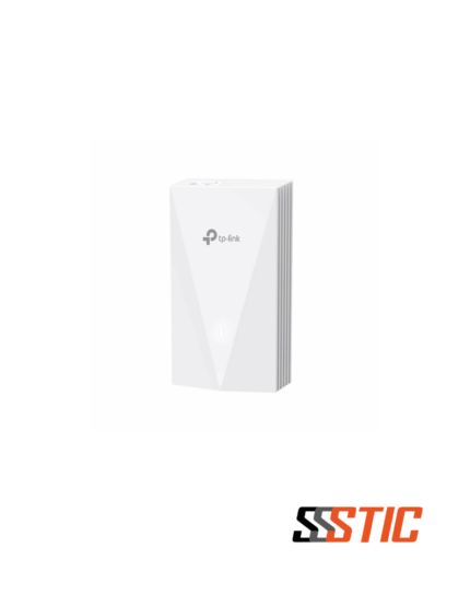 Punto de acceso Wi-Fi 6 de pared TP-Link Omada EAP655-Wall con tecnología AX3000 y 4 puertos Gigabit Ethernet.