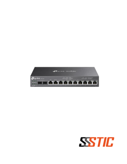 Router VPN Gigabit 3-en-1 TP-Link Omada ER7212PC con puertos PoE+ y controlador integrado.