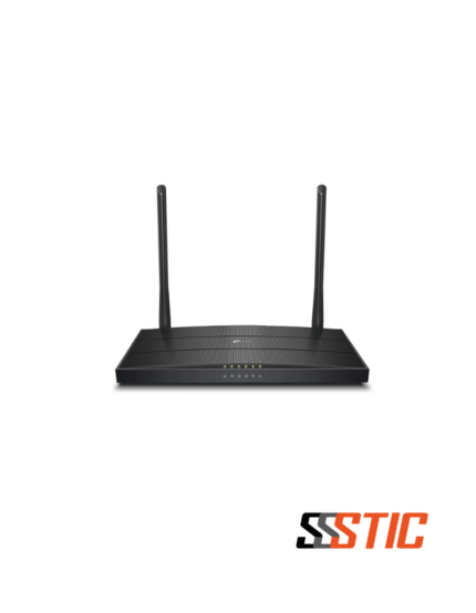 Router inalámbrico VoIP GPON TP-Link Aginet XC220-G3v con doble banda AC1200, puertos Gigabit y puerto de fibra SCAPC.
