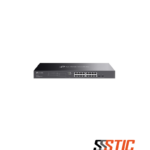 Switch administrable de 16 puertos PoE+ TP-Link JetStream SG2218P con 2 ranuras SFP Gigabit para montaje en rack.