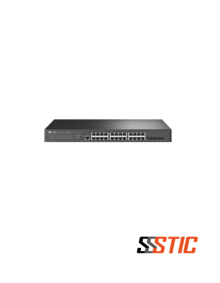 Switch multi-gigabit administrable TP-Link Omada SG3428X-M2 con 24 puertos 2.5G y 4 ranuras SFP+ de 10 Gbps.