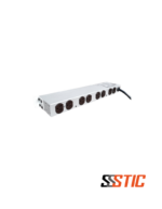 Multitoma Horizontal Quest | Grado Industrial de 19" | 10 Tomas NEMA 5-15R con Polo a Tierra | Breaker de 15A | 125V/250V | Carcasa Gris - Imagen 2