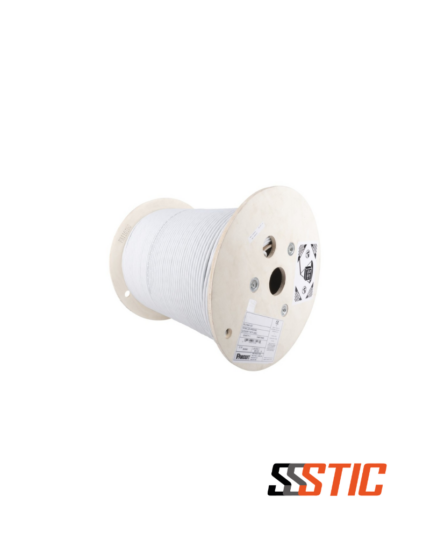 Bobina de cable de cobre blindado Panduit TX6A Categoría 6A FUTP, chaqueta LSZH color blanco, 305 metros.