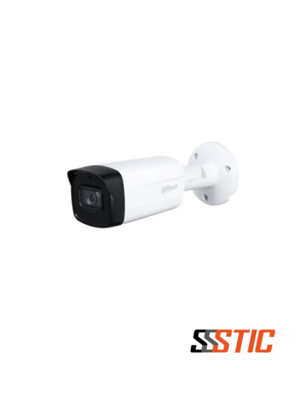 Cámara analógica Dahua Lite tipo bullet de 2MP con visión nocturna de largo alcance Smart IR de 80 metros, micrófono integrado y protección exterior IP67