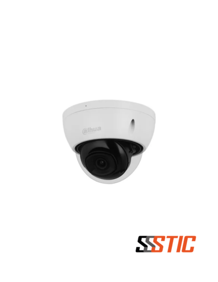 Cámara tipo domo Dahua WizSense 4K de 8MP con visión nocturna IR de 30 metros, protección antivandálica IK10 y micrófono integrado.