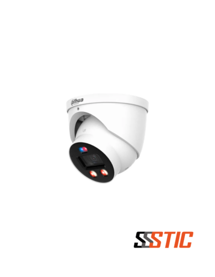 Cámara tipo eyeball Dahua WizSense TiOC Pro de 8MP 4K con tecnología WizColor, disuasión activa con luces rojaazul y Smart Dual Light.