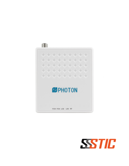 ONT XPON Photon PTF2331 con un puerto Gigabit Ethernet, salida de televisión por cable CATV coaxial y conector de fibra SCAPC para conexiones de fibra óptica en modo bridge