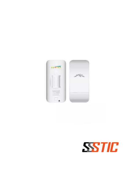 CPE outdoor Ubiquiti NanoStation locoM5 de 5 GHz con antena integrada de 13 dBi e inyector PoE