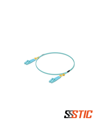 Cable de parcheo de fibra óptica multimodo duplex LC a LC Ubiquiti UniFi de 2 metros en color aqua para redes de alta velocidad de 10 Gbps