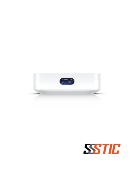 Consola de red compacta todo en uno Ubiquiti UniFi Express UX con router, punto de acceso Wi-Fi 6 y pantalla digital