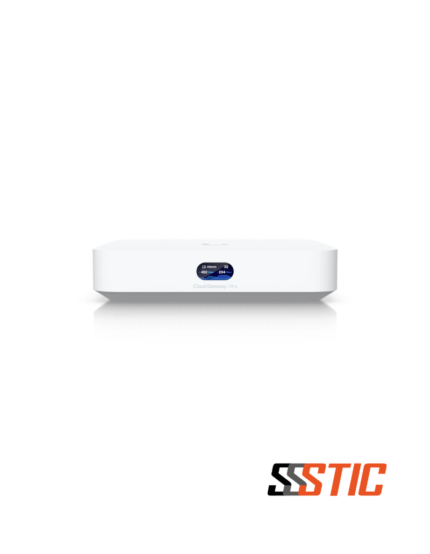 Consola de seguridad perimetral compacta Ubiquiti UniFi Cloud Gateway Ultra UCG-Ultra con puertos Gigabit y pantalla de información