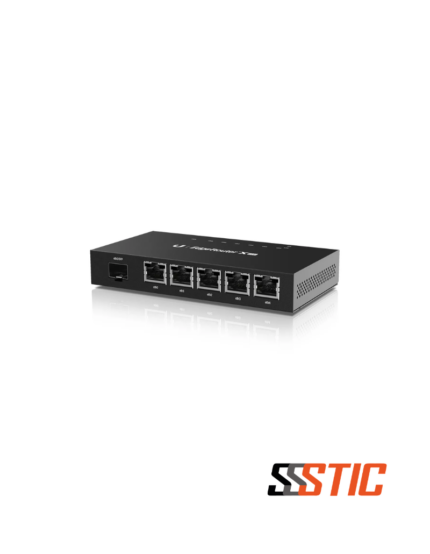 Enrutador compacto Ubiquiti EdgeRouter X SFP con 5 puertos Gigabit Ethernet PoE y 1 puerto de fibra SFP