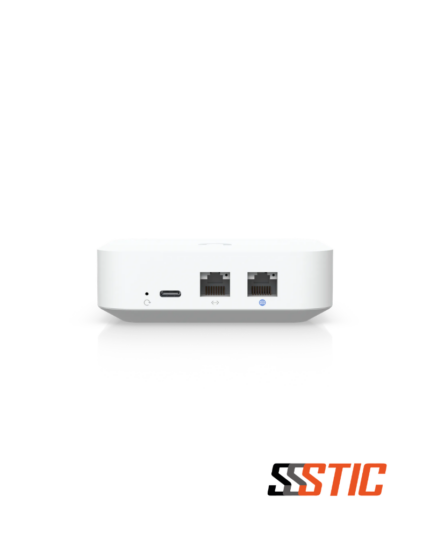 Gateway de seguridad perimetral compacto Ubiquiti UniFi Next-Gen Gateway Lite UXG-Lite con puertos Gigabit y alimentación USB-C.