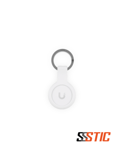 Llavero inteligente NFC compacto Ubiquiti UniFi Access UA-POCKET con argolla metálica de acero inoxidable y cuerpo blanco de silicona