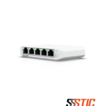 Switch compacto para interiores y exteriores Ubiquiti UniFi USW-Flex con 5 puertos Gigabit RJ45 y soporte de distribución PoE