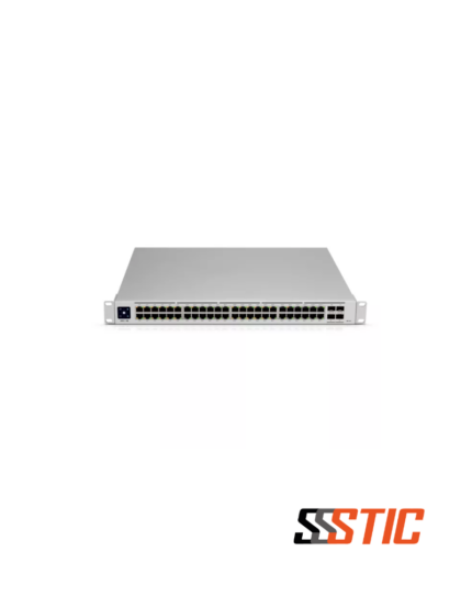 Switch de alto rendimiento de Capa 3 Ubiquiti UniFi USW-Pro-48-PoE con 48 puertos Gigabit, 4 ranuras SFP+ 10G y pantalla táctil