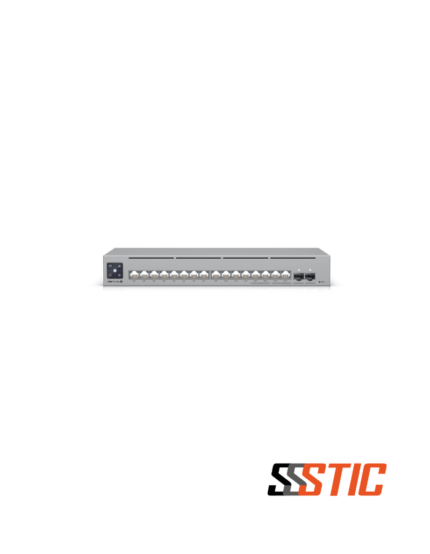 Switch gestionable de Capa 3 Ubiquiti UniFi USW-Pro-Max-16-PoE con puertos Etherlighting de colores y pantalla táctil LCM de 1.3 pulgadas
