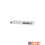 Switch gestionable de rack Capa 2 Ubiquiti UniFi USW-16-PoE con 16 puertos Gigabit, 2 ranuras SFP y pantalla táctil