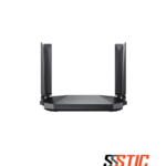 Dispositivo híbrido ONU XPON y Android TV Box BT-PON BT-GB722 en color negro con cuatro antenas externas de 5dBi, dos puertos LAN Gigabit, puerto HDMI, puerto RJ11 de telefonía, puertos USB y entr
