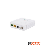 Mini ONT XPON V-SOL V2801D-1GT1 con un puerto Gigabit Ethernet, puerto CATV RF coaxial, entrada de fibra SCAPC en color blanco