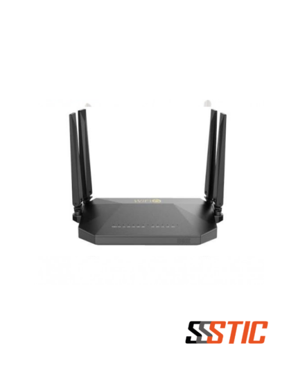 ONU XPON BT-PON BT-G712AX HGU en color negro con cuatro puertos LAN Gigabit Ethernet, puerto coaxial CATV RF, puerto USB, botones de control físico y cuatro antenas externas de alta ganancia de 5d
