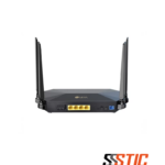 ONU XPON BT-PON BT-G713AX HGU en color negro con cuatro puertos LAN Gigabit Ethernet, puerto óptico SCUPC azul, puerto USB, botones de control físico y cuatro antenas externas de alta ganancia de