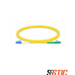 Patch cord de fibra óptica monomodo LCAPC verde a LCUPC azul de 3 metros, cubierta amarilla LSZH de 3.0 mm de diámetro