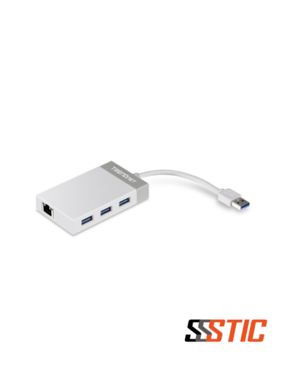 Adaptador USB 3.0 a Gigabit Ethernet RJ45 con hub de 3 puertos USB 3.0 TRENDnet TU3-ETGH3.