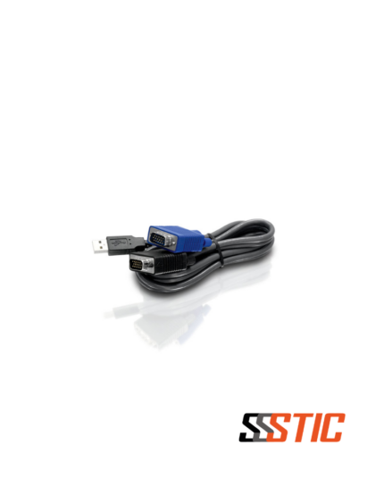 Cable KVM 2 en 1 TRENDnet TK-CU06 de 1.8 metros con conectores VGA y USB.
