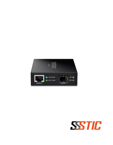 Convertidor de medios Ethernet 10GBASE-T RJ45 a fibra óptica SFP+ TRENDnet TFC-10GSFP.