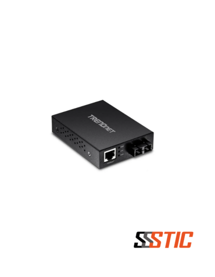 Convertidor de medios de red Ethernet Gigabit a fibra óptica multimodo SC TRENDnet TFC-GMSC.