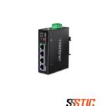 Inyector industrial de red Multi-Gigabit 2.5G PoE++ de 95W TRENDnet TI-IG290 con chasis reforzado IP30 y montaje en Riel DIN.