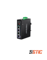 Inyector industrial de red Multi-Gigabit 2.5G PoE++ de 95W TRENDnet TI-IG290 con chasis reforzado IP30 y montaje en Riel DIN.