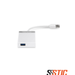 Mini hub USB 3.0 de 4 puertos TRENDnet TU3-H4E con cable integrado de 14cm.