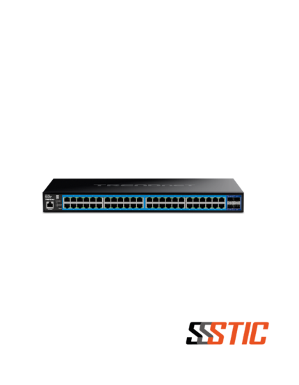 Switch Web Smart administrable TRENDnet TEG-3524S de 48 puertos Gigabit RJ45 con 4 ranuras SFP+ 10G.