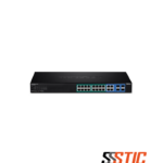 Switch Web Smart administrable TRENDnet TPE-1620WSF de 16 puertos Gigabit PoE+ con 4 puertos combo RJ45/SFP.
