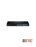 Switch Web Smart administrable TRENDnet TPE-1620WSF de 16 puertos Gigabit PoE+ con 4 puertos combo RJ45/SFP.