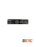 Switch administrable Capa 2 QNAP QSW-M3212R-8S4T con 8 puertos SFP+ 10GbE y 4 puertos RJ45 10GbE de media anchura para rack.